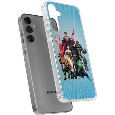 Justice League Heroes Stance 1 Galaxy S24 Plus Clear Case